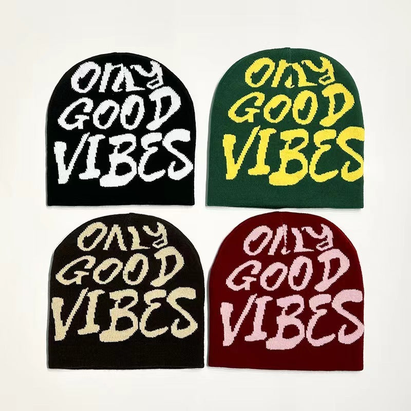 Autumn And Winter Letter Jacquard Hip Hop Knitted Hat